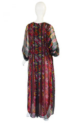 1970s Sant Angelo Chiffon Caftan Dress