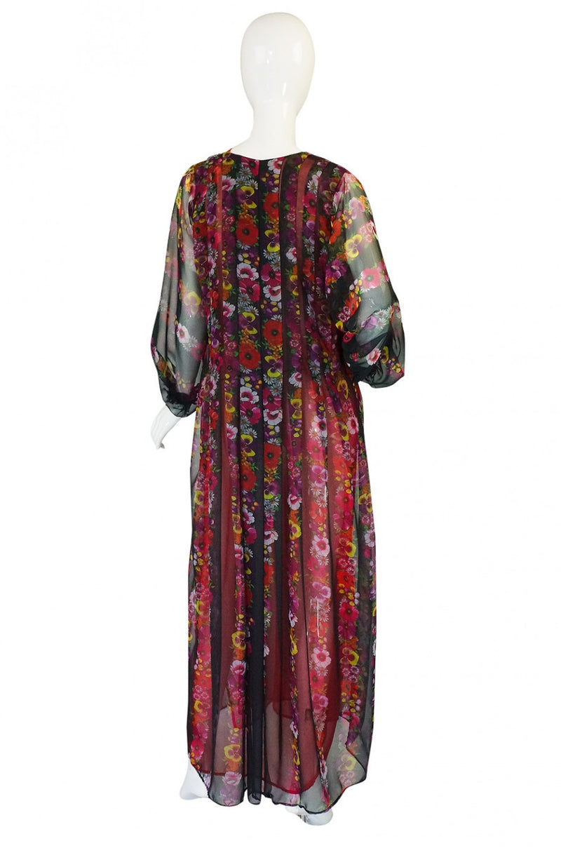 1970s Sant Angelo Chiffon Caftan Dress