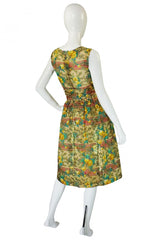 Rare 1950s Jacques Tiffeau Silk Dress