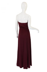 1970s Joy Stevens Strapless Maxi Dress
