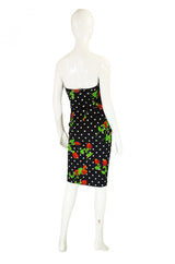 Runway 1980s Strapless Patrick Kelly Floral Dress