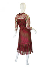 1970s Silk Net Janice Wainwright Dress