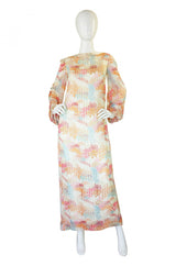 1970s Beaded Silk Alfred Bosand Dress