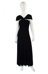 1970s Bias Cut Jean Muir Jersey Halter Dress
