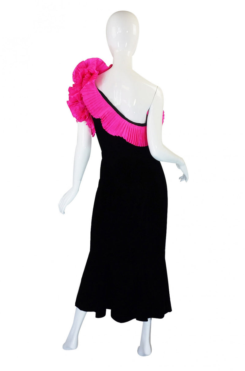 1980s Couture Nina Ricci Velvet Dress
