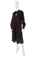 1970s Jean Muir Dress w/ Flower Buttons