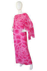 1970s Silk Chiffon Hanae Mori Gown