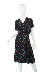 1970s Pretty Dot Chloe Silk Suit