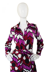 1970s Lanvin Print Maxi Shirt Dress