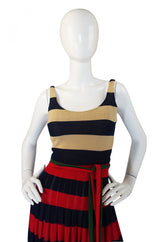 1970s Lanvin Striped Knit Maxi Dress