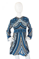 1960s Mr. Dino Graphic Print Dress