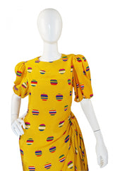 1980s Oscar De La Renta Silk Dress