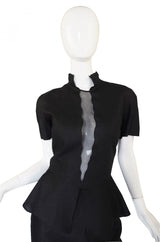 1990s Louid Feraud Linen Peplum Dress