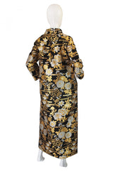 1960s Gold Brocade Evening Maxi Coat
