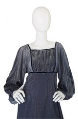 1970s Janice Wainwright Silver Lurex Dress