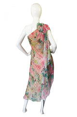c.1983 Documented Mollie Parnis Silk Gown