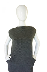1960s Grey Wool Pauline Trigere Sheath