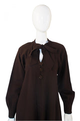 1970s Jean Muir Dress w/ Flower Buttons