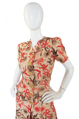 1940s Starfish Playsuit Dress with Shorts