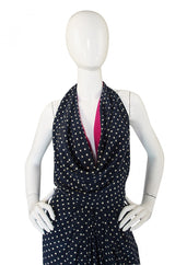 Spring 1984 Silk Bill Blass Dot Halter Gown