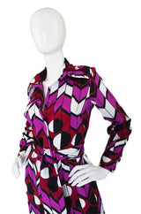 1970s Lanvin Print Maxi Shirt Dress