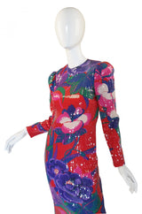 1970s Bill Blass Sequin Maxi Dress