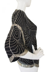 1970s Beaded Silk Top or Jacket