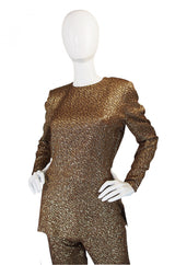 1960s Pierre Balmain Gold Silk Brocade Set