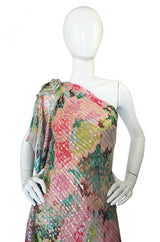 c.1983 Documented Mollie Parnis Silk Gown