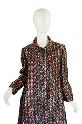 1960s Harlequin Metallic Brocade Coat
