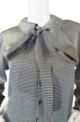 1970s Silk Yves Saint Laurent Bow Top