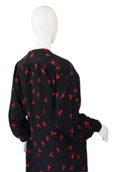 1970s Fendi Silk Coral Sack Dress