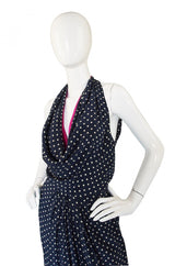 Spring 1984 Silk Bill Blass Dot Halter Gown