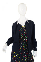 1970s Pretty Dot Chloe Silk Suit