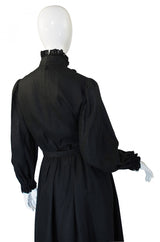 1970s Valentino Black Linen Dress