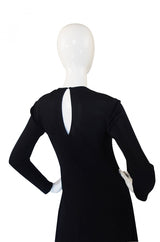 1970s Sant'Angelo Black Slinky Jersey Dress