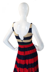 1970s Lanvin Striped Knit Maxi Dress