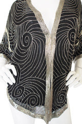 1970s Beaded Silk Top or Jacket