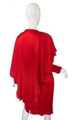1980s Holly Harp Red Silk Dress