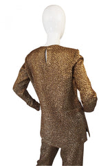 1960s Pierre Balmain Gold Silk Brocade Set