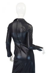 1970s Rare Lee Bender Wet Look Maxi Dress