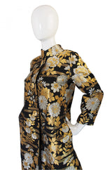 1960s Gold Brocade Evening Maxi Coat