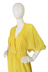 1970s Yellow Crepe Halston