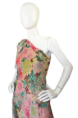 c.1983 Documented Mollie Parnis Silk Gown