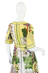 1960s Beautiful & Pristine Grapevine Printed Silk Bessi Dress