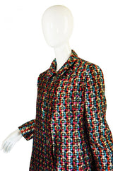 1960s Harlequin Metallic Brocade Coat