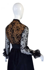 1960s Geoffrey Beene Lace & Silk Dress