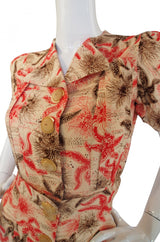 1940s Starfish Playsuit Dress with Shorts