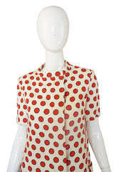 1960s Linen Dot Coat or Dress
