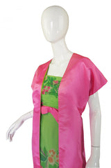 1950s Philip Hulitar Strapless Silk Dress & Skirted 1/2 Jacket